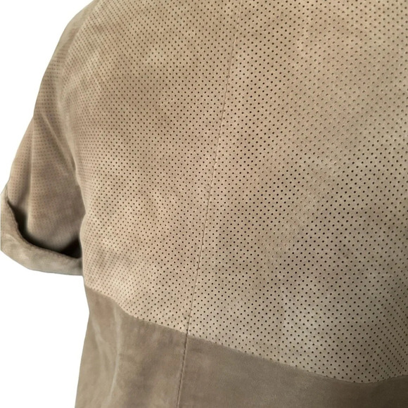 Hoss Intropia Goat Leather Short Sleeve Dress Size 36 US Size 4 Khaki Brown - Picture 6 of 16